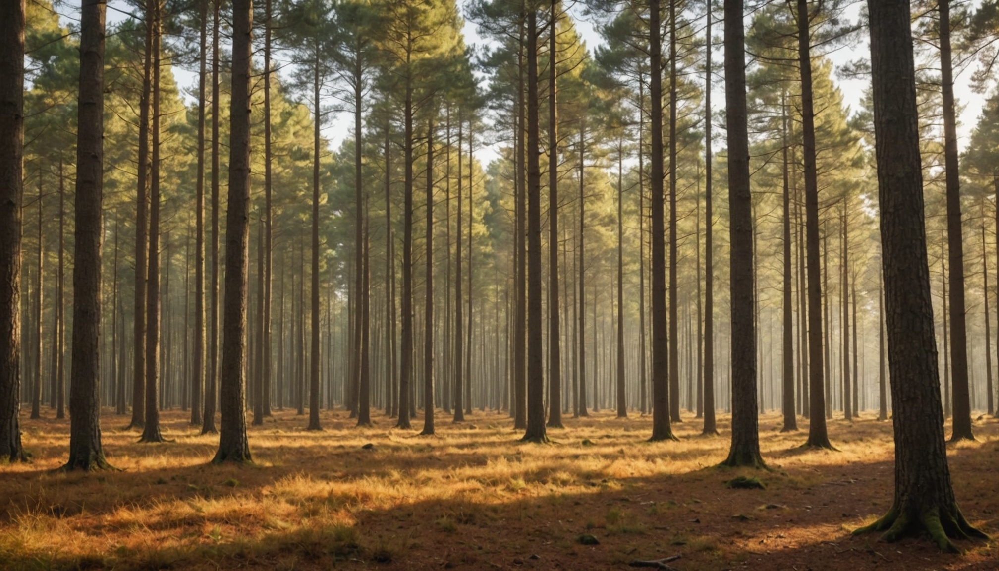 Forêt française en lumière automnale, illustration de l'investissement en groupement forestier